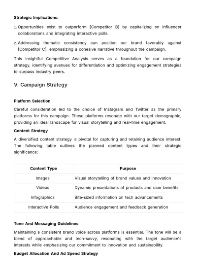 Free Advertising Full-Length Social Media Campaign Plan Template to Edit Online