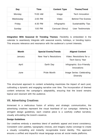 Free Advertising Full-Length Social Media Campaign Plan Template to Edit Online