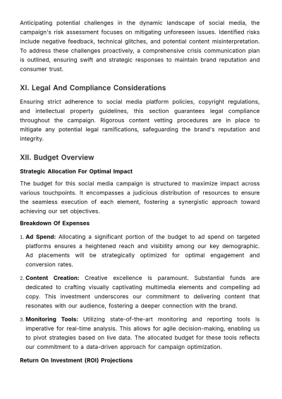 Free Advertising Full-Length Social Media Campaign Plan Template to Edit Online