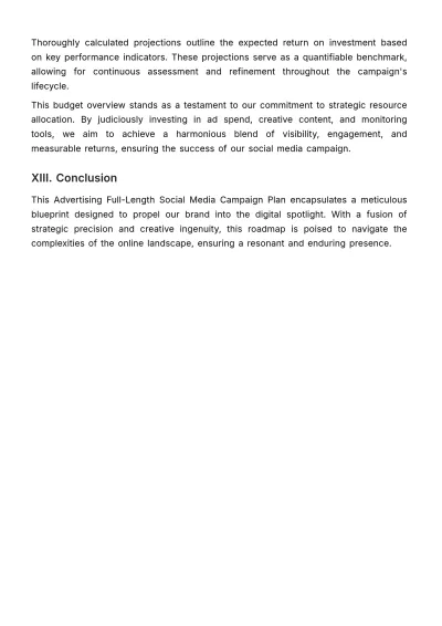 Free Advertising Full-Length Social Media Campaign Plan Template to Edit Online