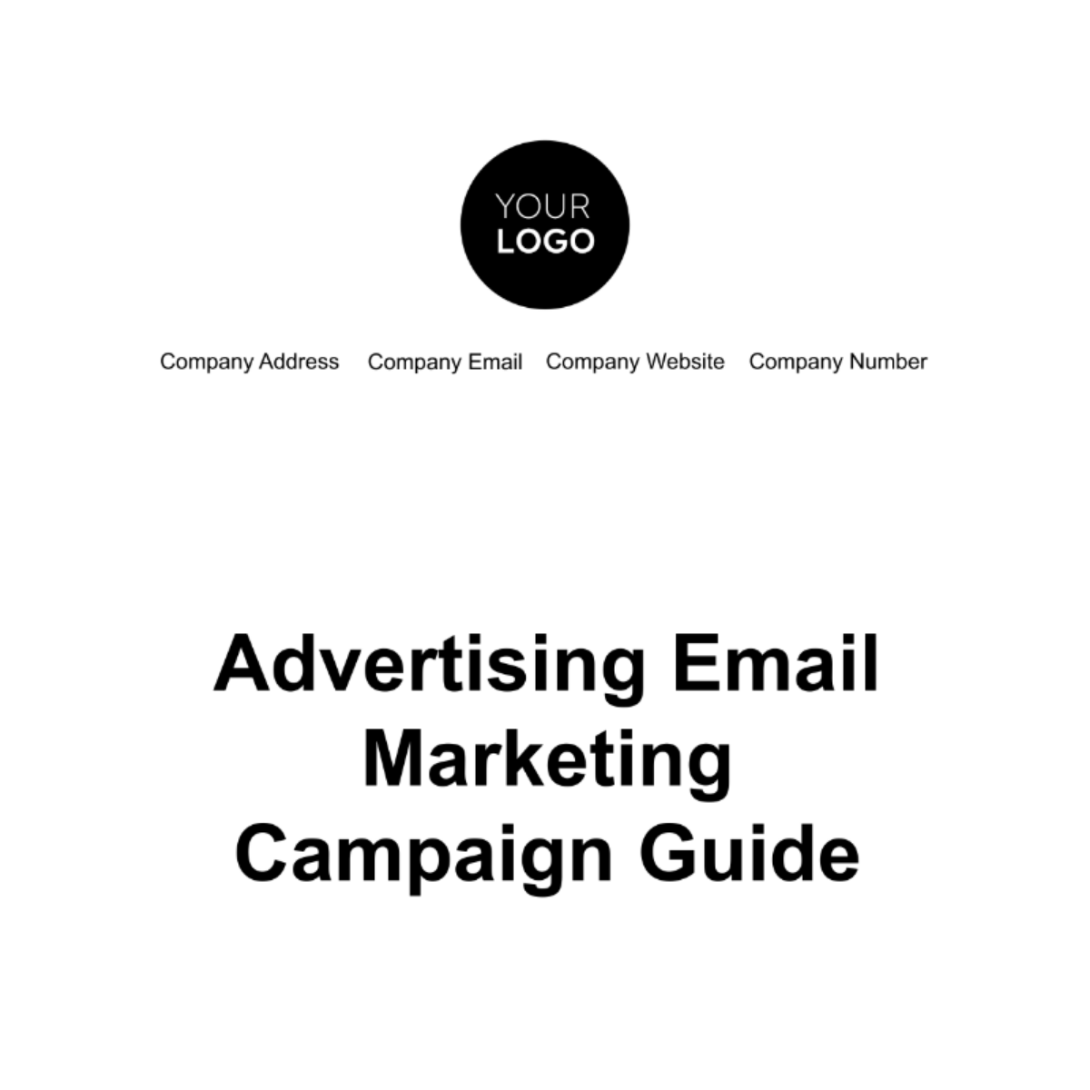 Advertising Email Marketing Campaign Guide Template