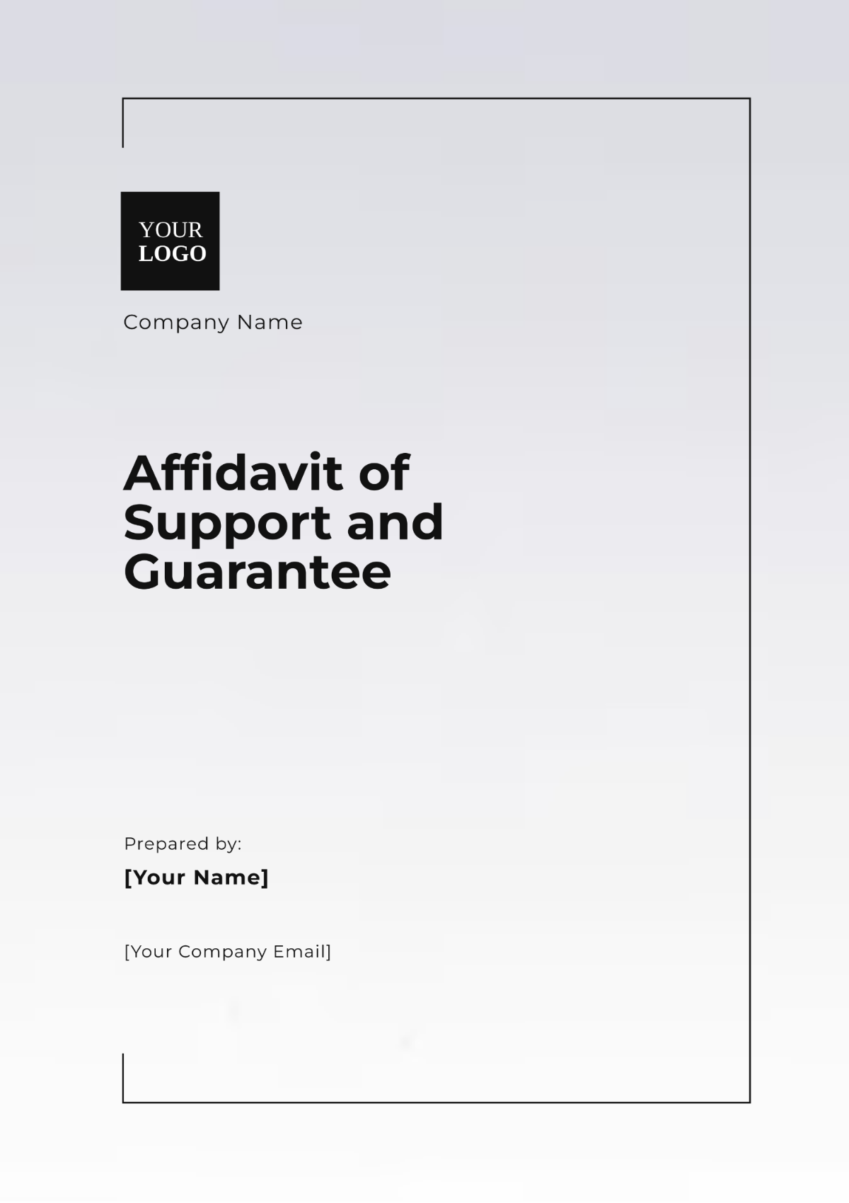 Affidavit of Support and Guarantee Template - Edit Online & Download