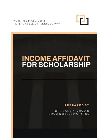 Free Income Affidavit for Scholarship Template to Edit Online