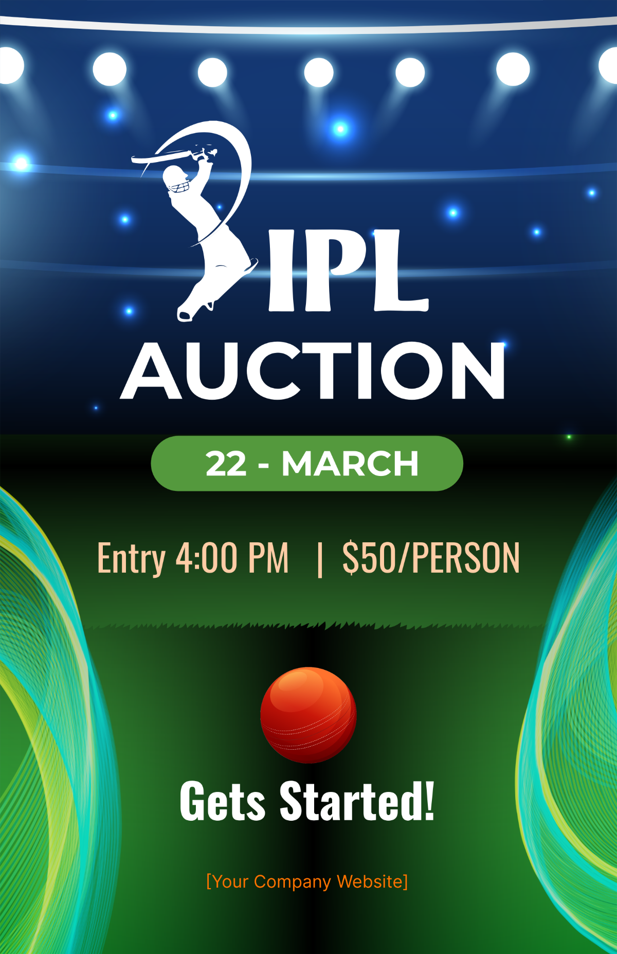 IPL Auction Poster Template