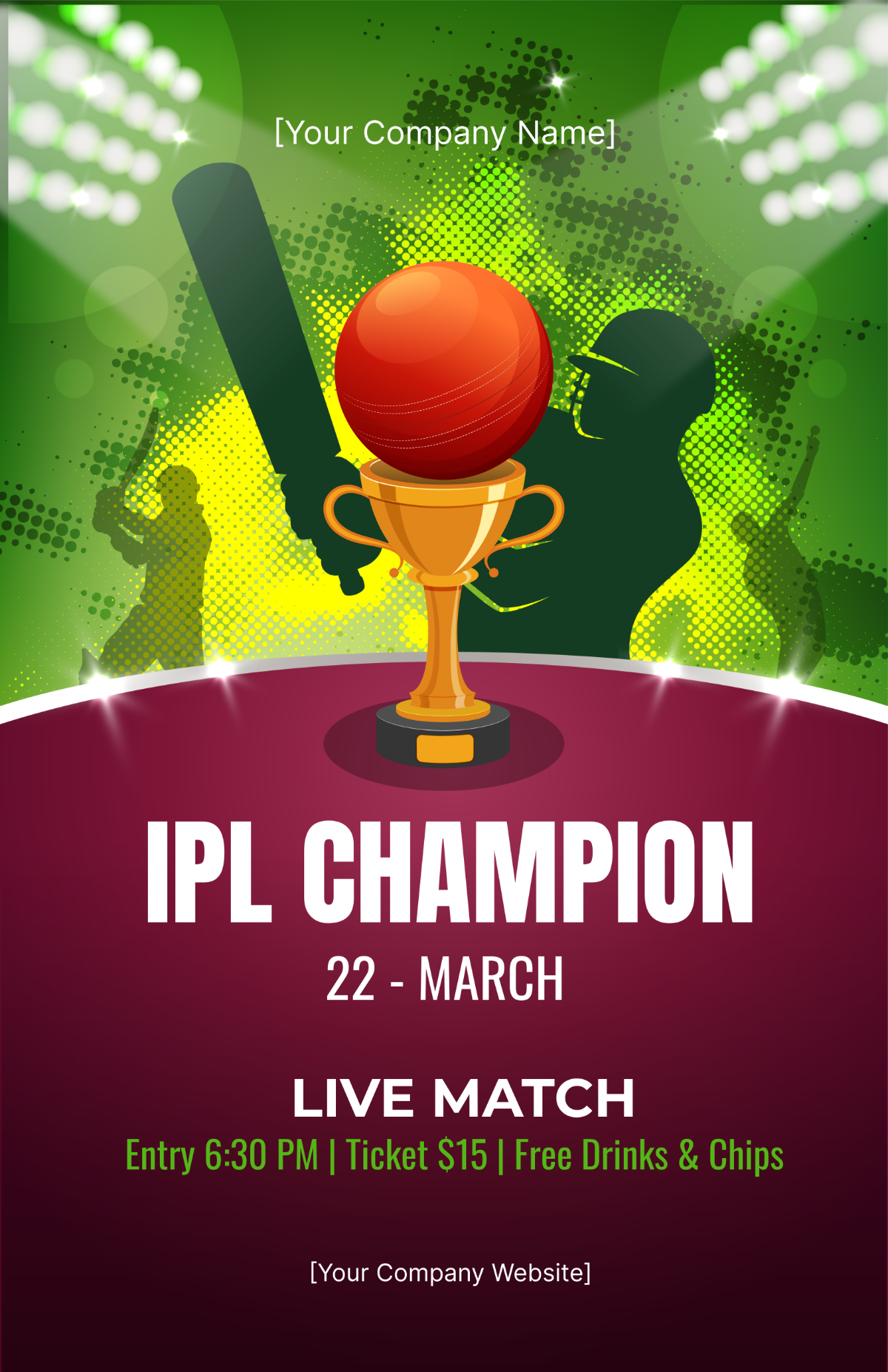 Free IPL Championship Sports Poster Template