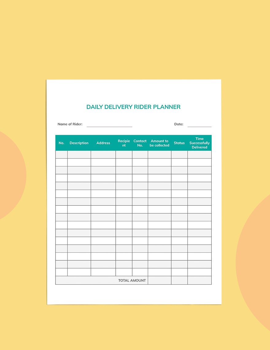 Delivery Route Planner Template