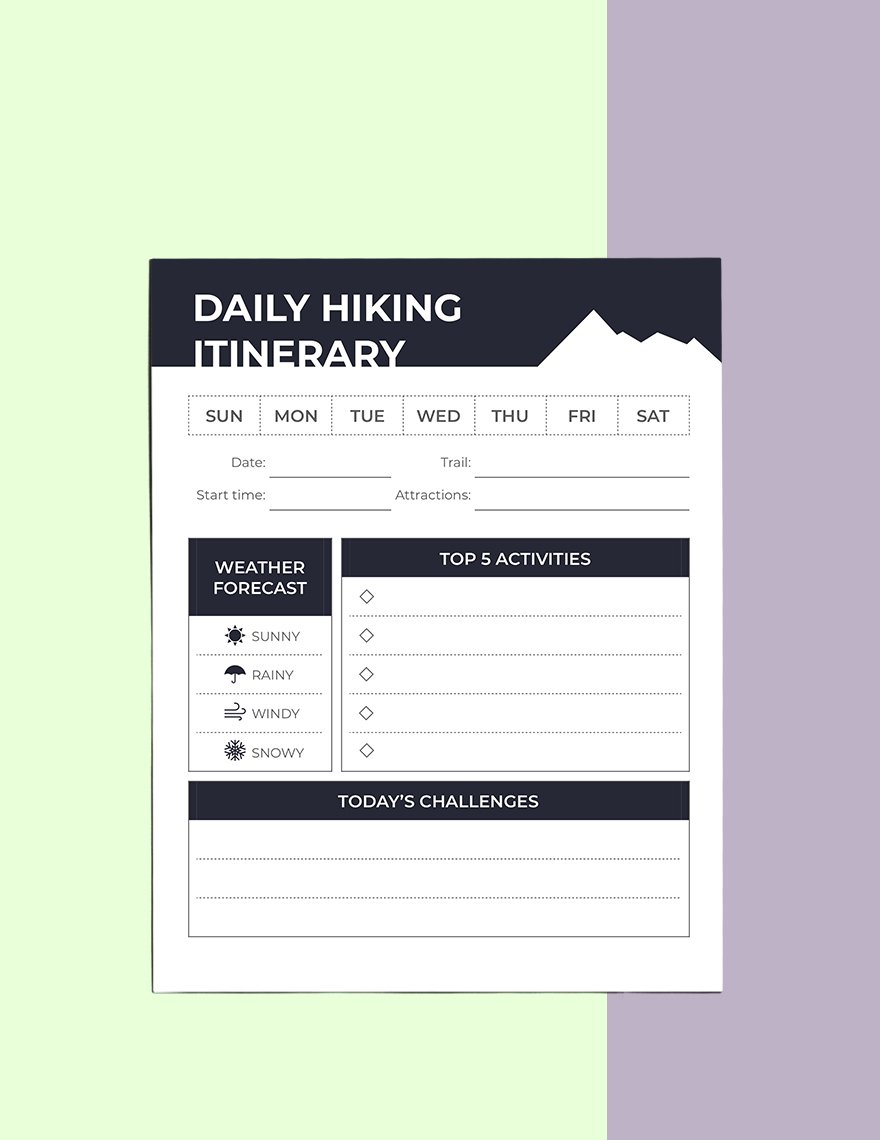 Hiking Route Planner Template