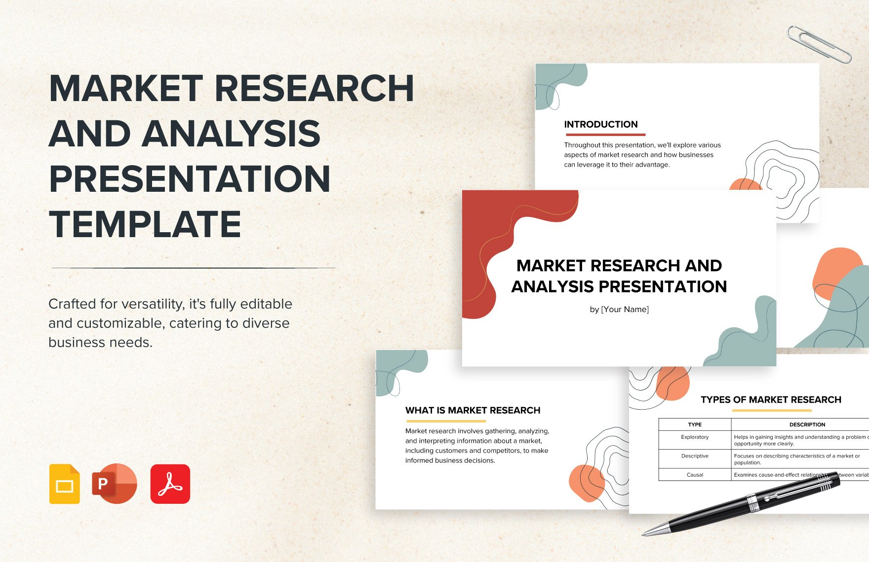 Free Market Research and Analysis Presentation Template