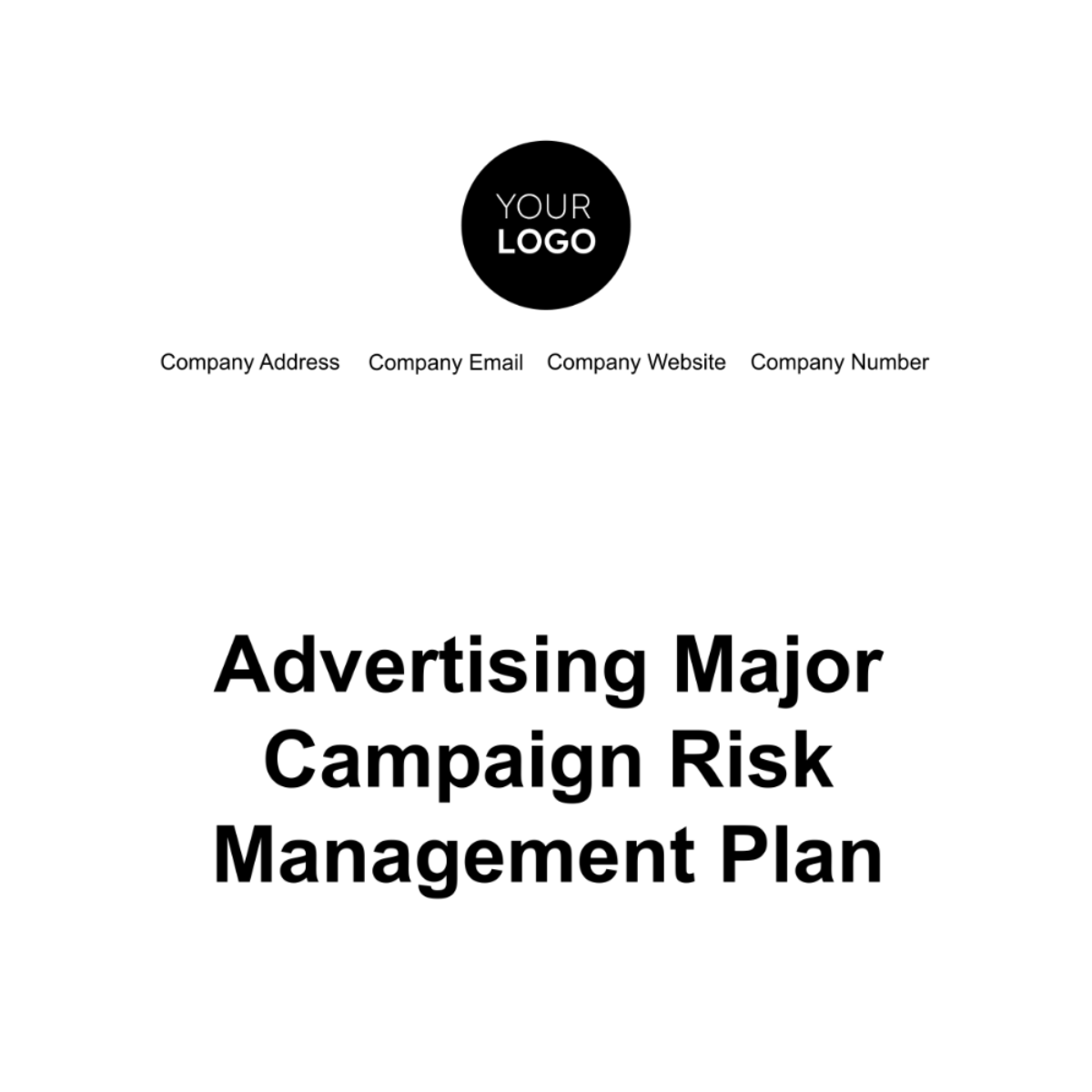 Advertising Major Campaign Risk Management Plan Template