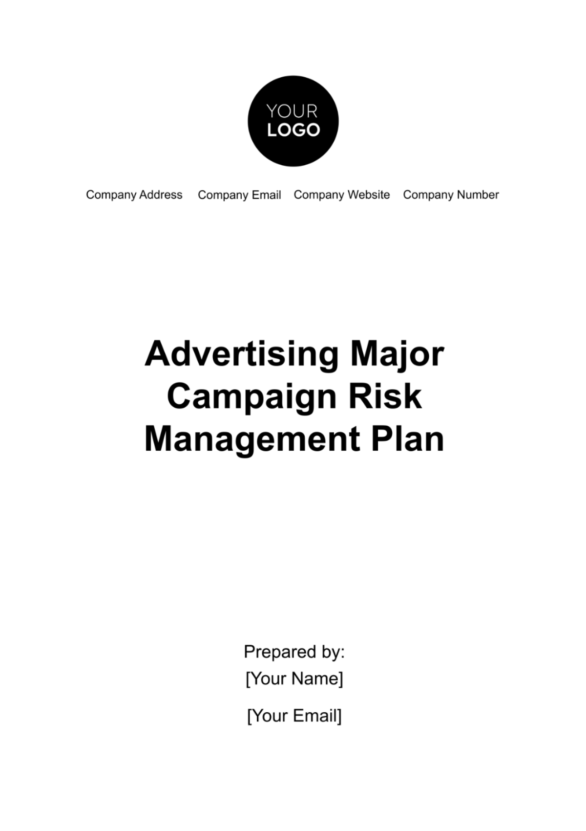 Free Advertising Major Campaign Risk Management Plan Template