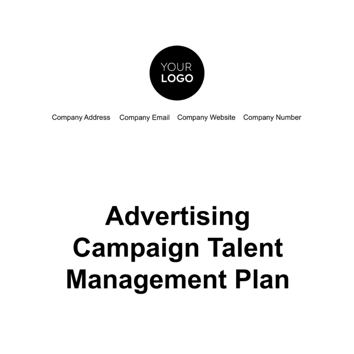 Advertising Campaign Talent Management Plan Template