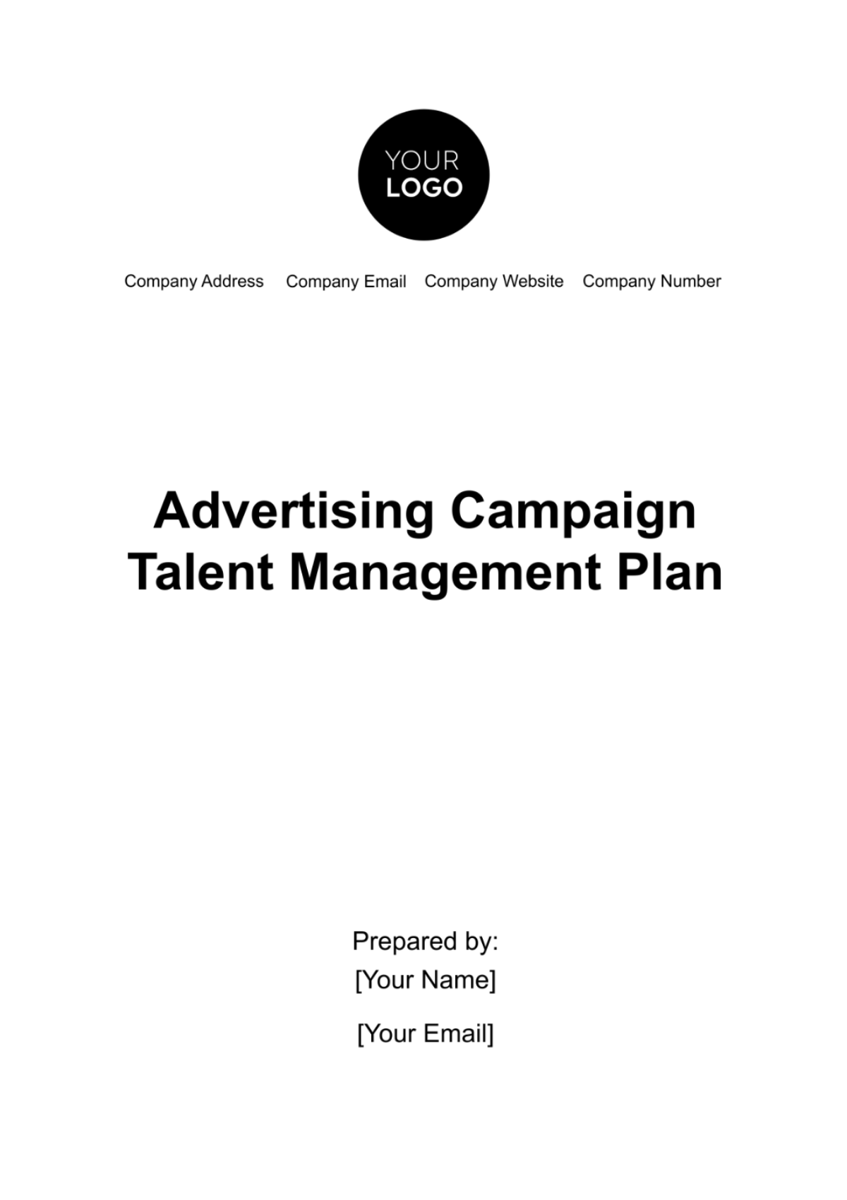 Advertising Campaign Talent Management Plan Template - Edit Online & Download