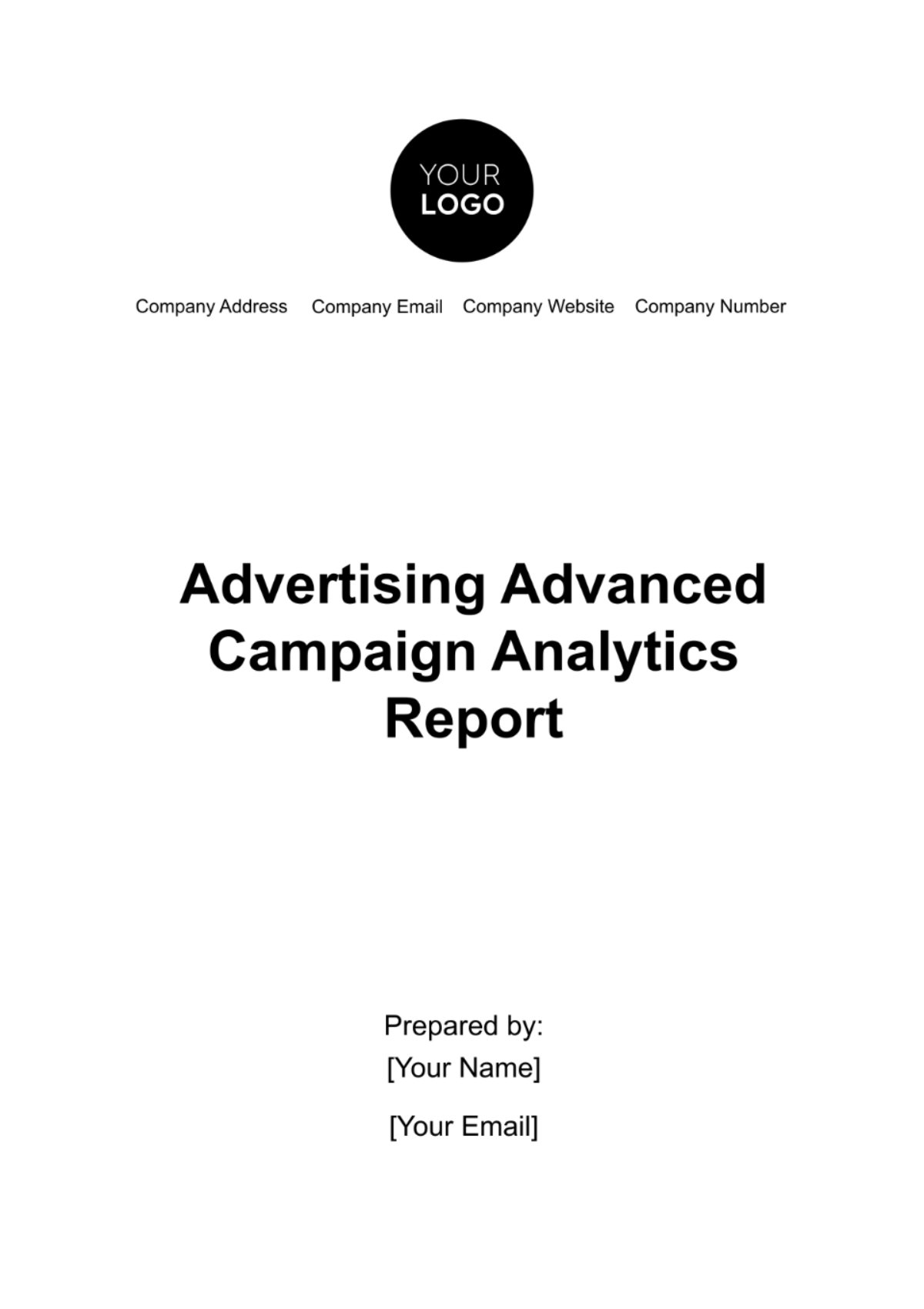 Free Advertising Advanced Campaign Analytics Report Template
