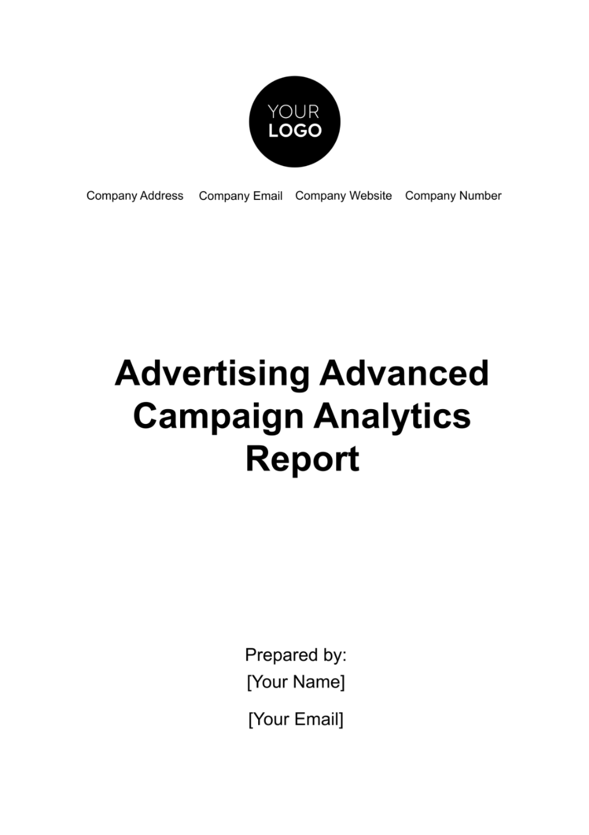 Advertising Advanced Campaign Analytics Report Template - Edit Online & Download