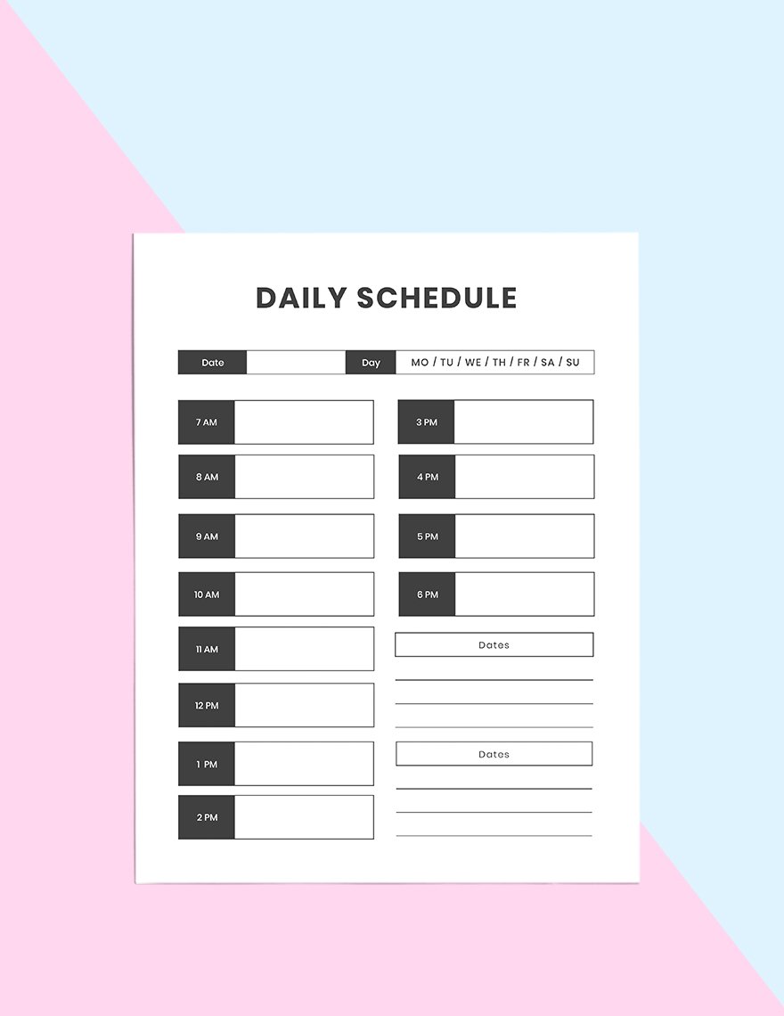 Basic Daily Route Planner Template