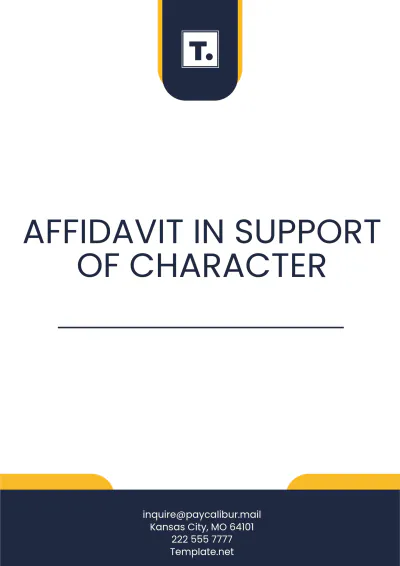 Free Affidavit in Support of Character Template to Edit Online