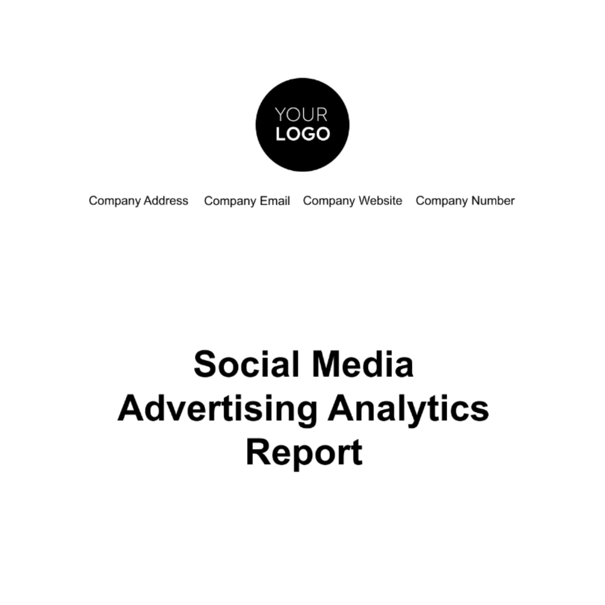 Social Media Advertising Analytics Report Template