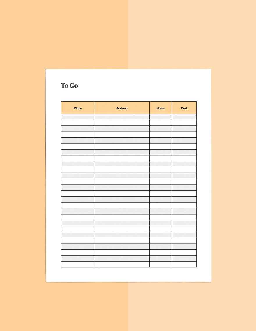Printable Route Planner Template