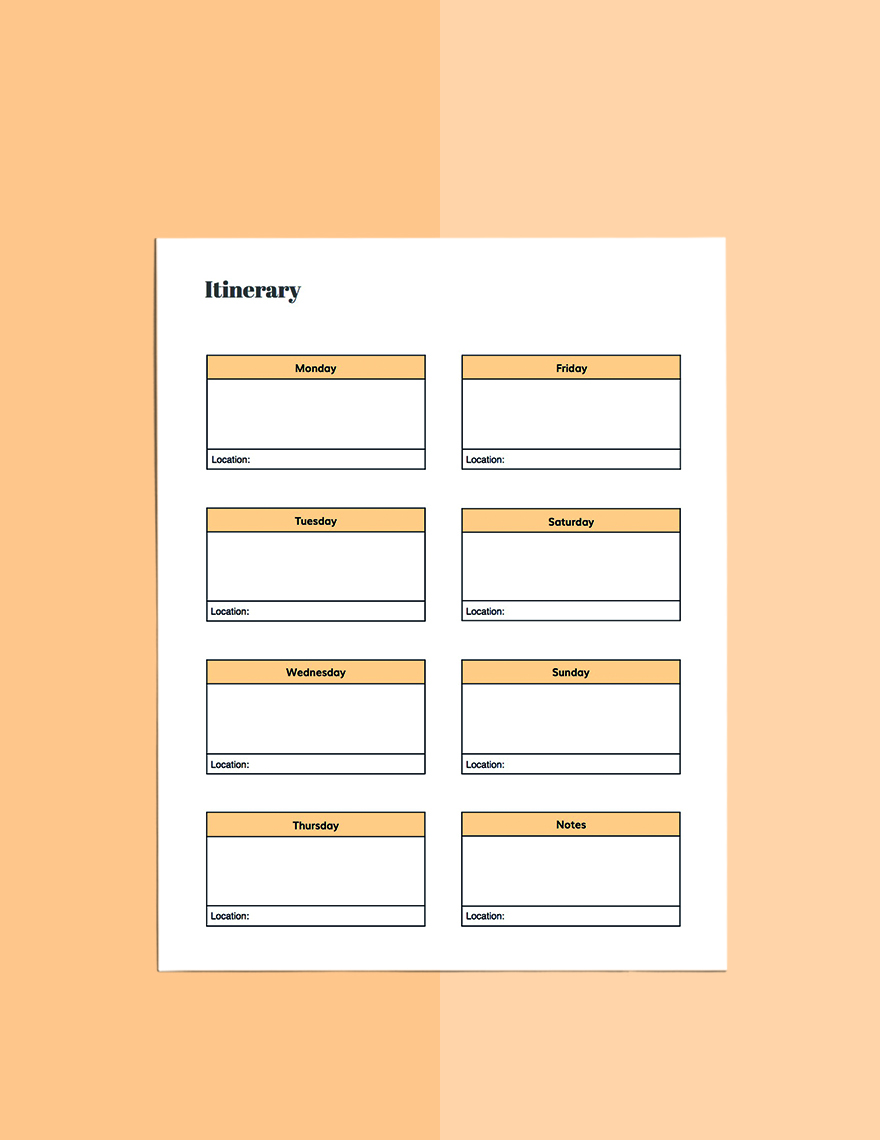 Printable Route Planner Template Google Docs Word Apple Pages 