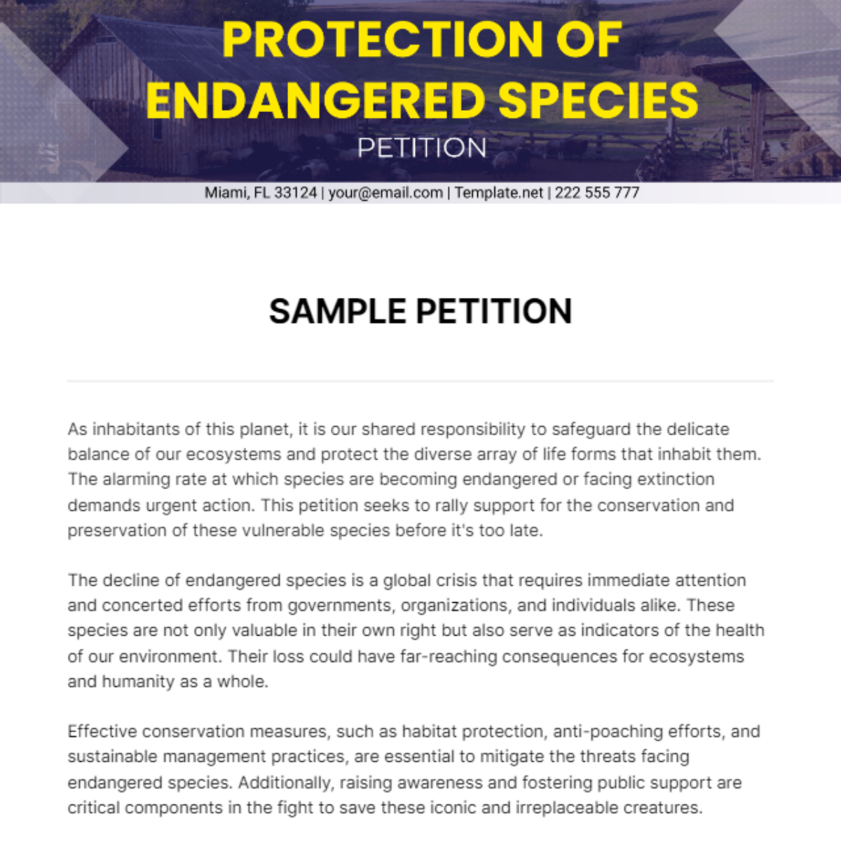 Sample Petition Template