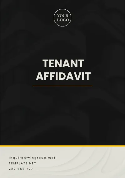 Free Tenant Affidavit Template to Edit Online