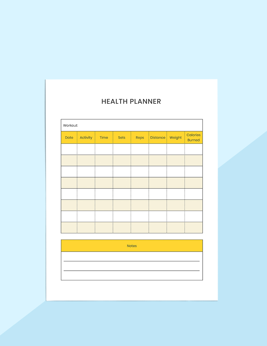 Health Planner Template