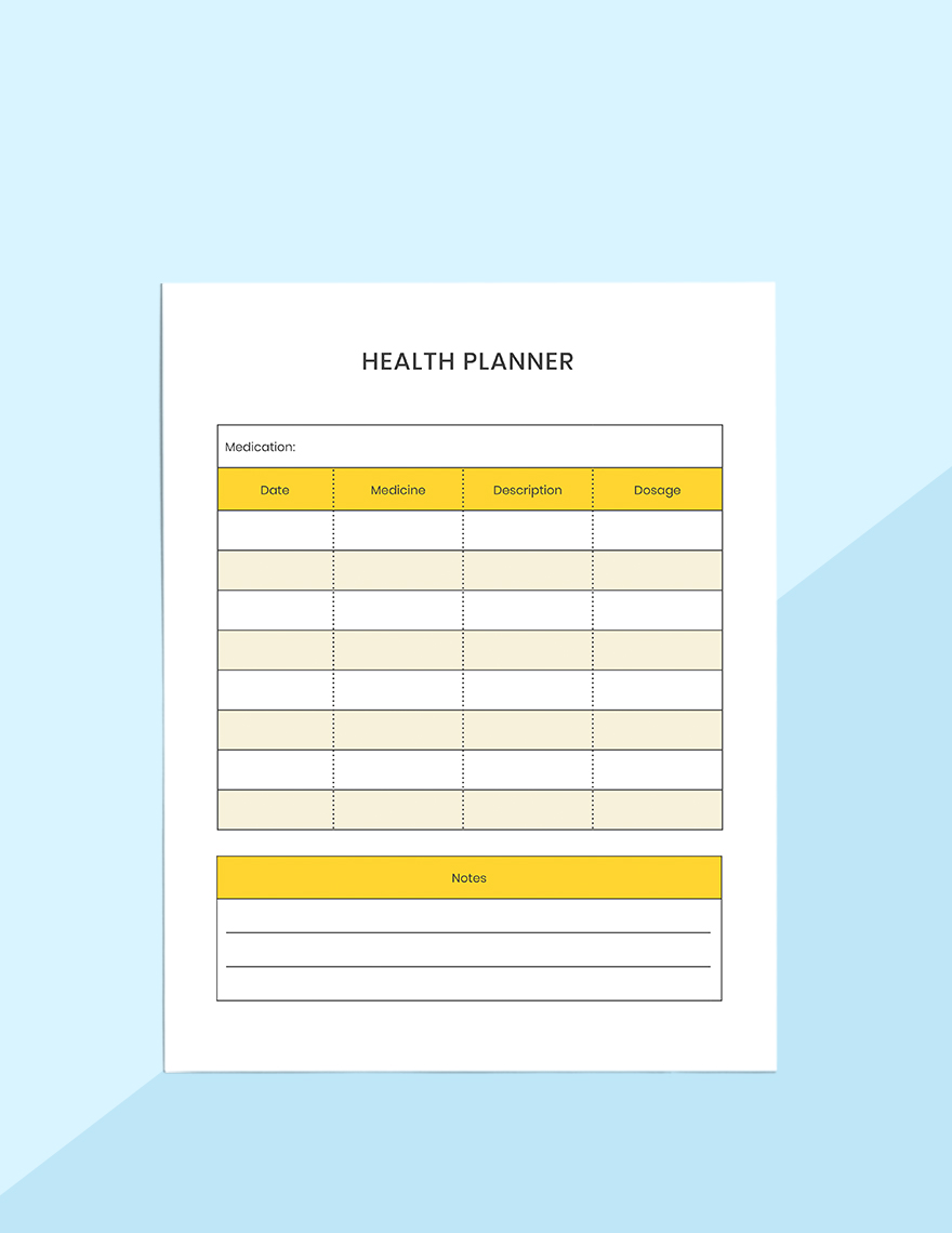 Health Planner Template