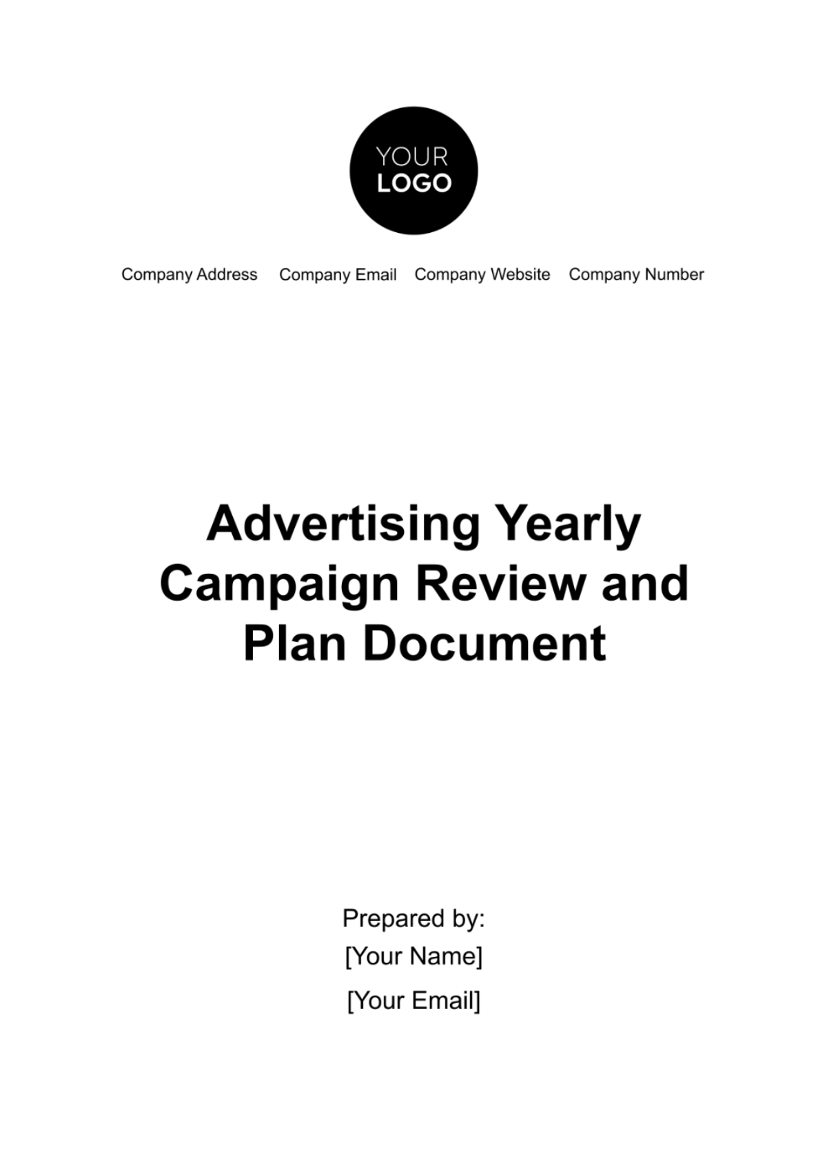 Advertising Yearly Campaign Review and Plan Document Template