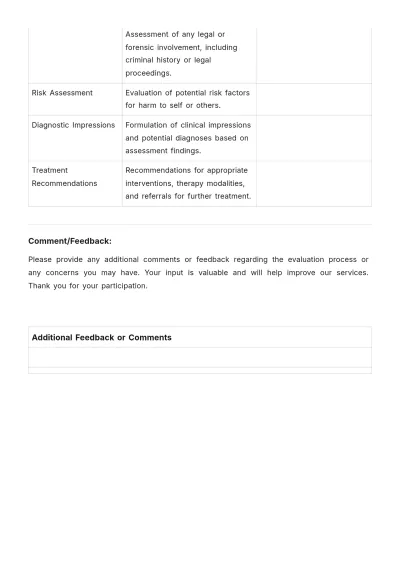 Free Psychosocial Evaluation Template to Edit Online