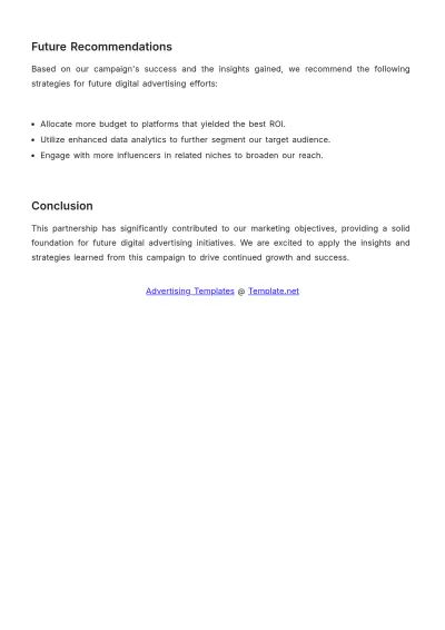 Free Advertising Digital Partnership Debrief Template to Edit Online