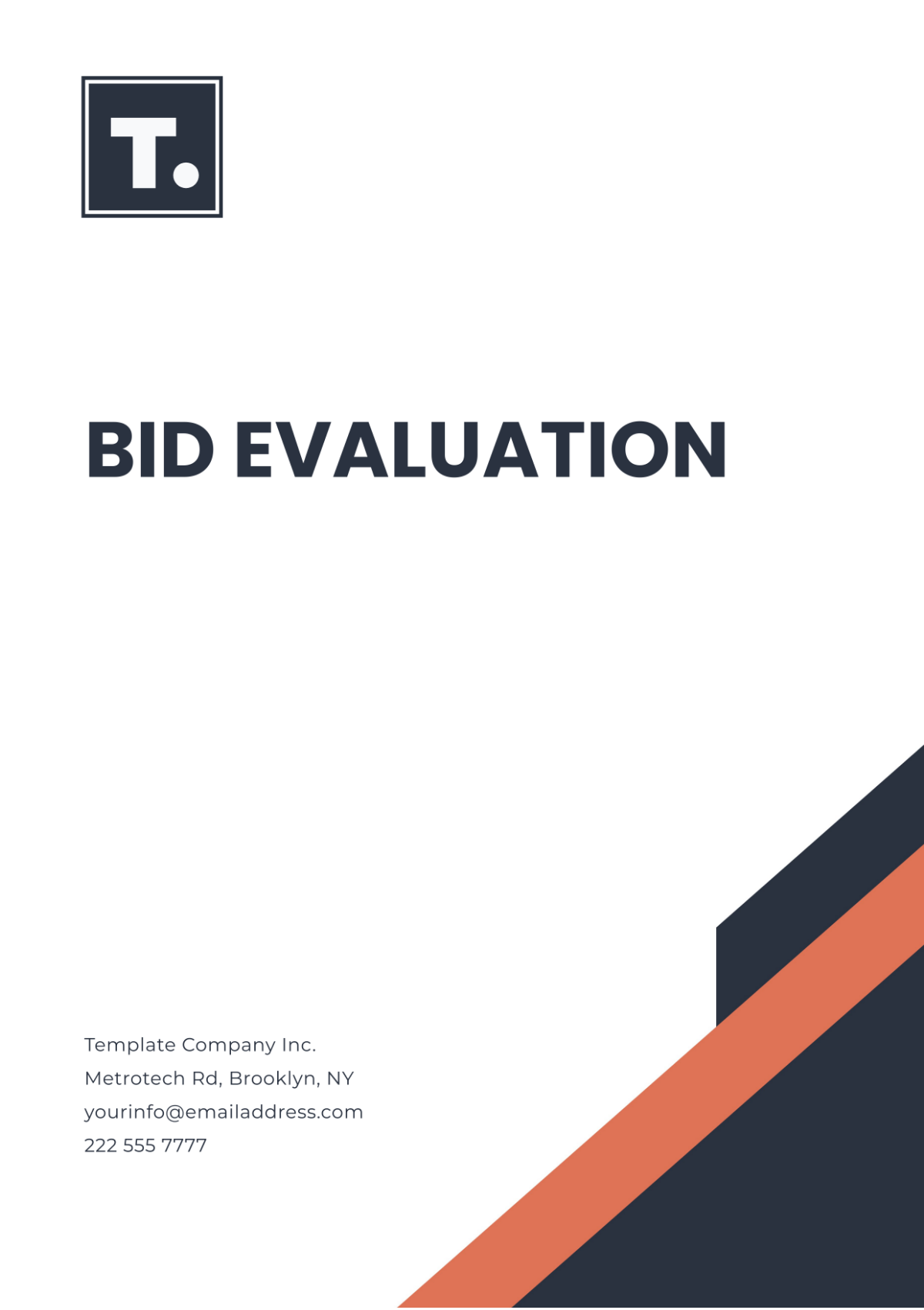 Blank Bid Evaluation Template