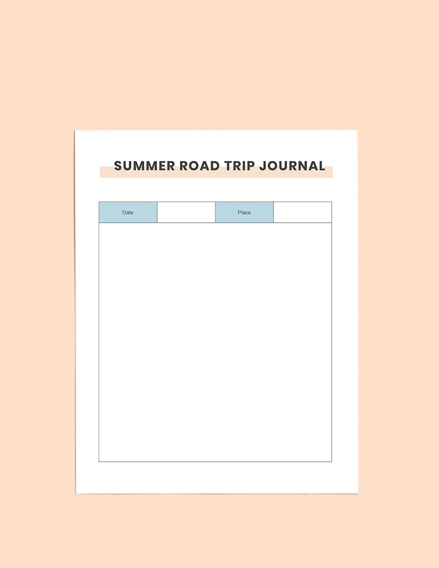 Summer Road Trip Planner Template