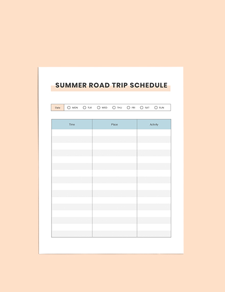 Summer Road Trip Planner Sample