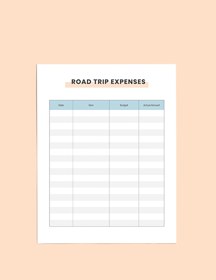 Summer Road Trip Planner Schedule