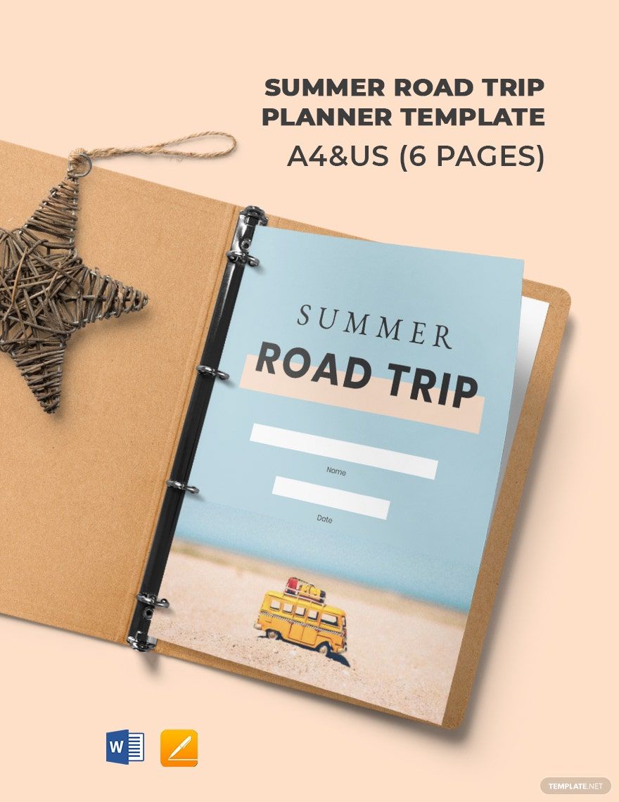 Summer Road Trip Planner Template in Word, Google Docs, PDF, Apple Pages