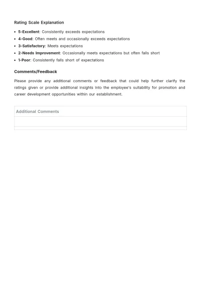 Free Kitchen Staff Evaluation Template to Edit Online