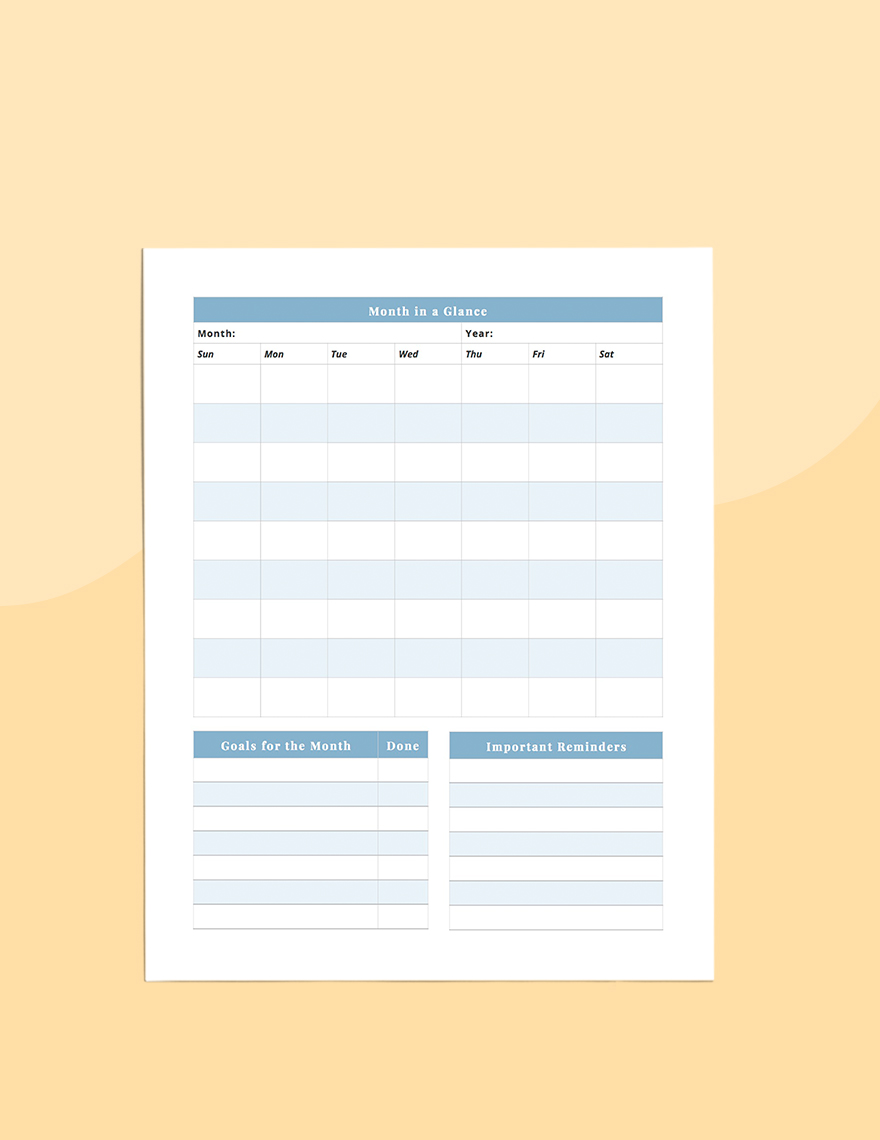 Blank Life Planner Template