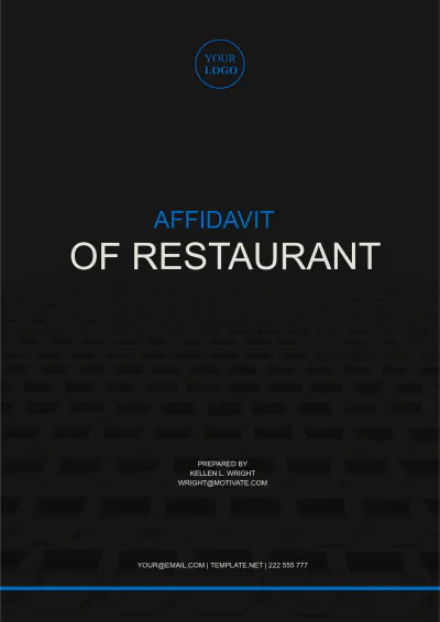 Free Affidavit of Restaurant Template to Edit Online