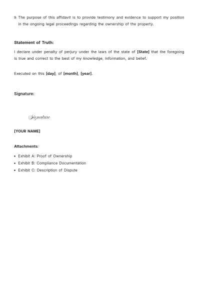 Free Affidavit of Restaurant Template to Edit Online