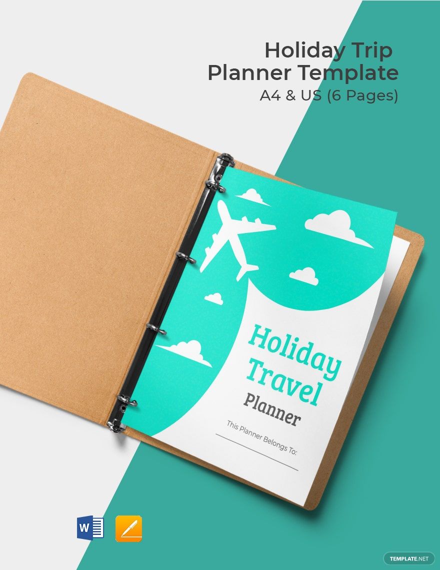 Holiday Trip Planner Template Google Docs Word Apple Pages 