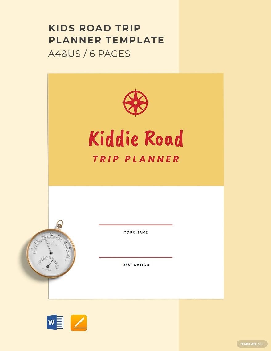 Free Kids Road Trip Planner Template