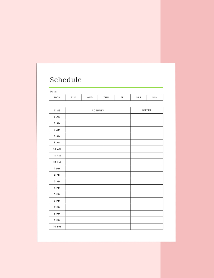 Daily Life Planner Template