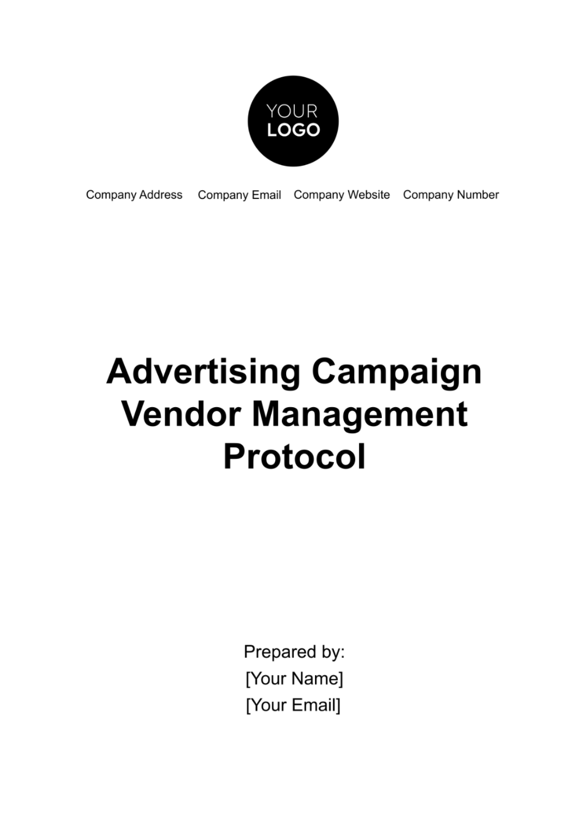 Advertising Campaign Vendor Management Protocol Template