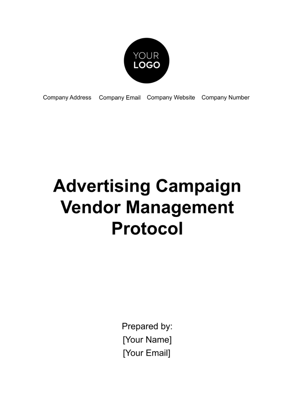 Advertising Campaign Vendor Management Protocol Template - Edit Online & Download