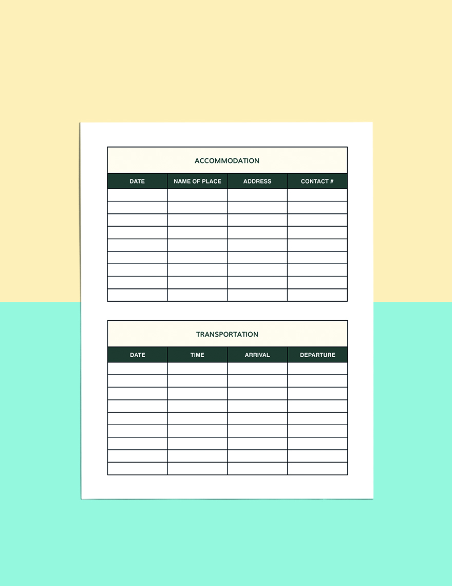5 Days Trip Planner Template Download in Word, Google Docs, PDF