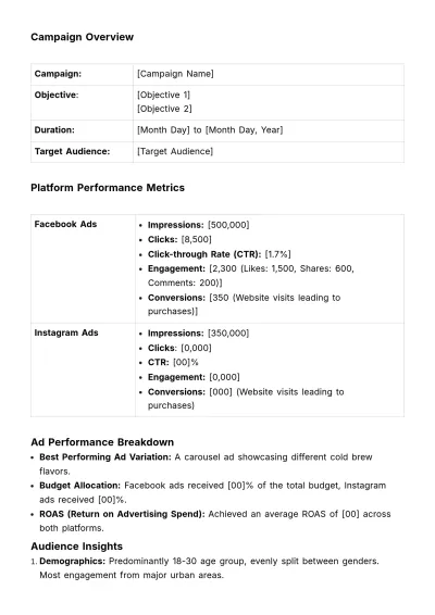 Free Social Media Advertising Response Template to Edit Online