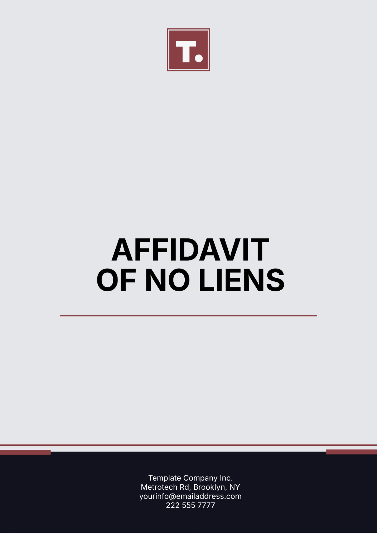 Affidavit of No Liens Template