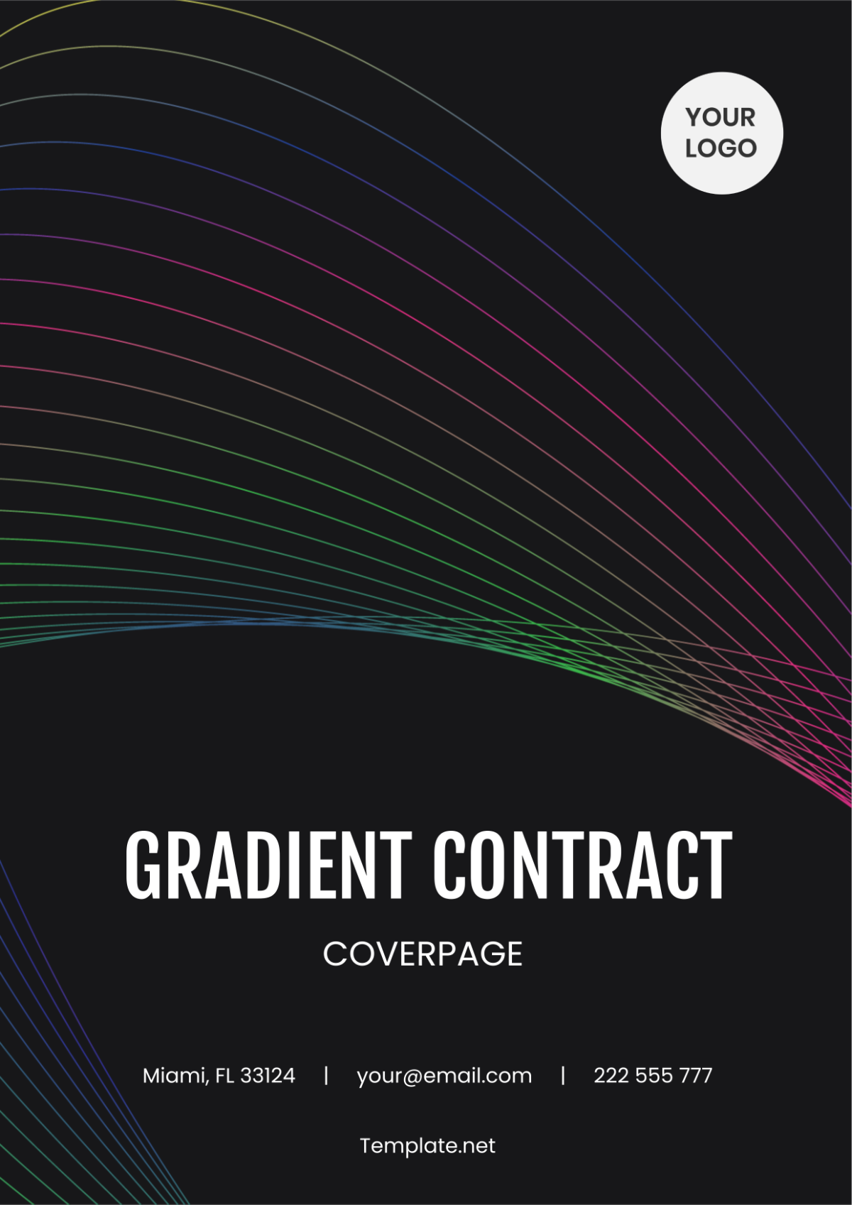 Free Gradient Contract Cover Page Template