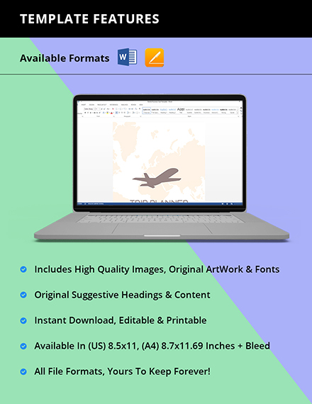 Free Printable Trip Planner Template to Edit Online