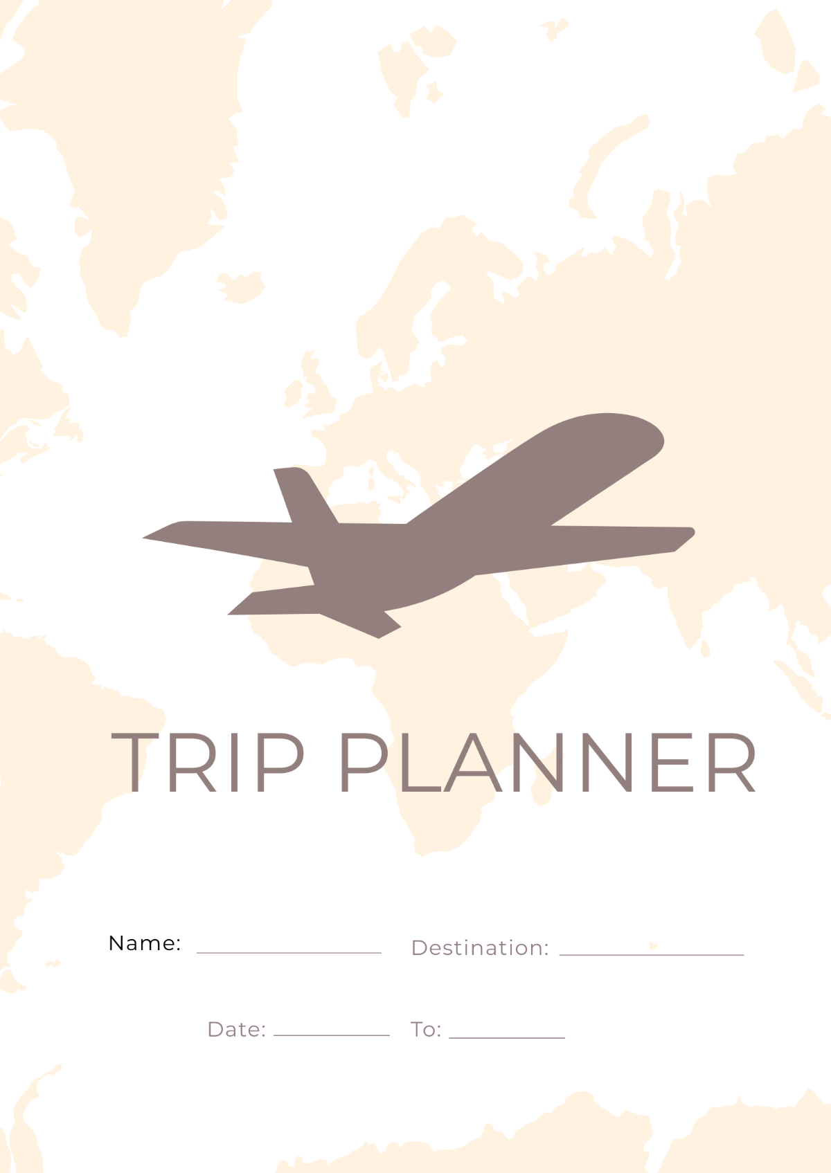 Printable Trip Planner Template